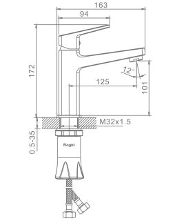 Смеситель для раковины Raglo R30.10.03 золотой сатин